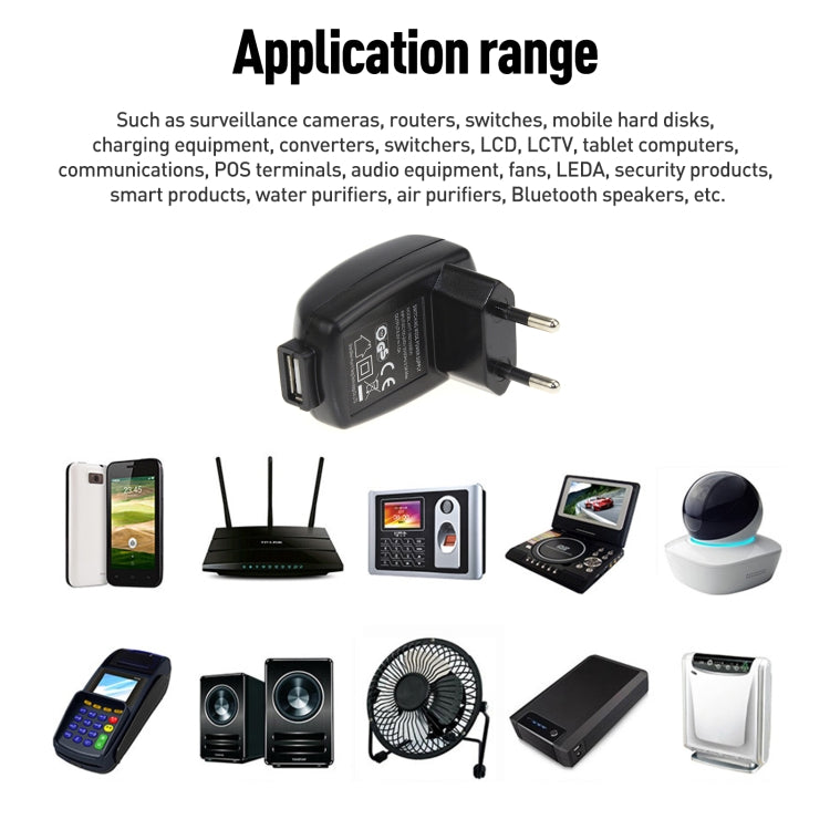 HYT-0500500EW 5V 1A USB Port Power Adapter, 5V 1A, EU Plug