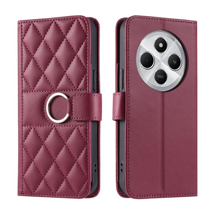 Ring Buckle Rhombic Leather Phone Case, For Redmi A7 Pro 4G / 5G / Poco C81, For Redmi 15a 5G / R70 5G, For Redmi Note 15 Pro+ Global 163.3mm, For Redmi Note 15 4G / 5G Global 164mm, For Redmi Note 15 Pro 4G Global 163.2mm                              ...