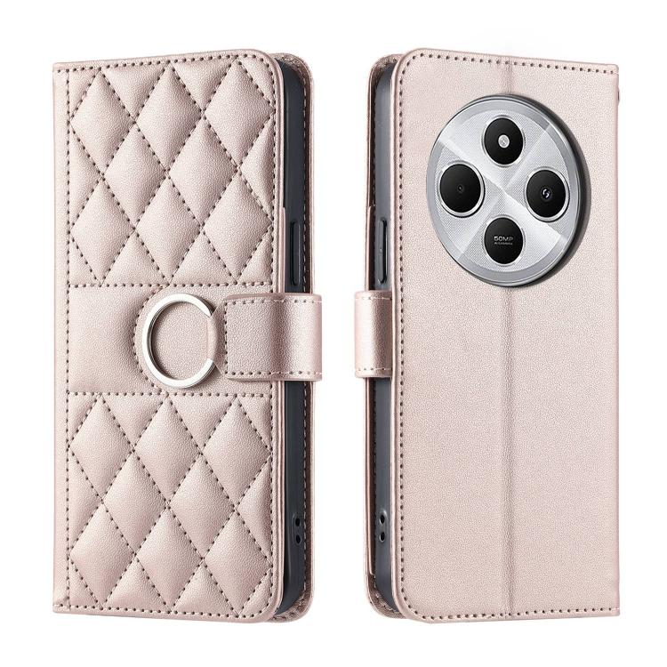 Ring Buckle Rhombic Leather Phone Case, For Redmi A7 Pro 4G / 5G / Poco C81, For Redmi 15a 5G / R70 5G, For Redmi Note 15 Pro+ Global 163.3mm, For Redmi Note 15 4G / 5G Global 164mm, For Redmi Note 15 Pro 4G Global 163.2mm                              ...