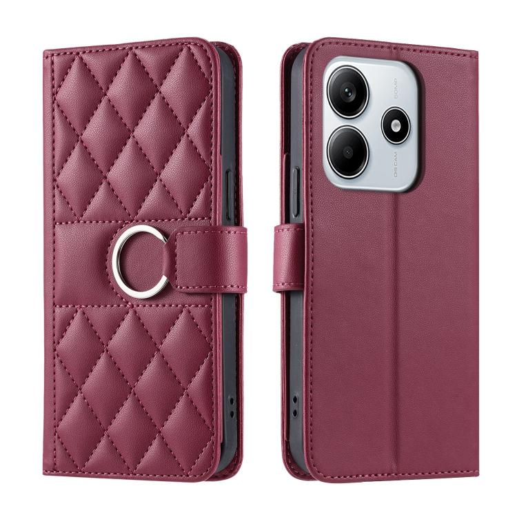 Ring Buckle Rhombic Leather Phone Case, For Redmi A7 Pro 4G / 5G / Poco C81, For Redmi 15a 5G / R70 5G, For Redmi Note 15 Pro+ Global 163.3mm, For Redmi Note 15 4G / 5G Global 164mm, For Redmi Note 15 Pro 4G Global 163.2mm                              ...