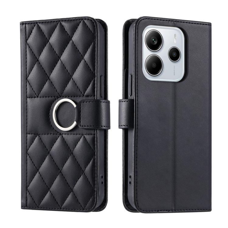 Ring Buckle Rhombic Leather Phone Case, For Redmi A7 Pro 4G / 5G / Poco C81, For Redmi 15a 5G / R70 5G, For Redmi Note 15 Pro+ Global 163.3mm, For Redmi Note 15 4G / 5G Global 164mm, For Redmi Note 15 Pro 4G Global 163.2mm                              ...