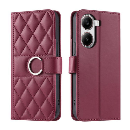 Ring Buckle Rhombic Leather Phone Case, For Redmi A7 Pro 4G / 5G / Poco C81, For Redmi 15a 5G / R70 5G, For Redmi Note 15 Pro+ Global 163.3mm, For Redmi Note 15 4G / 5G Global 164mm, For Redmi Note 15 Pro 4G Global 163.2mm                              ...
