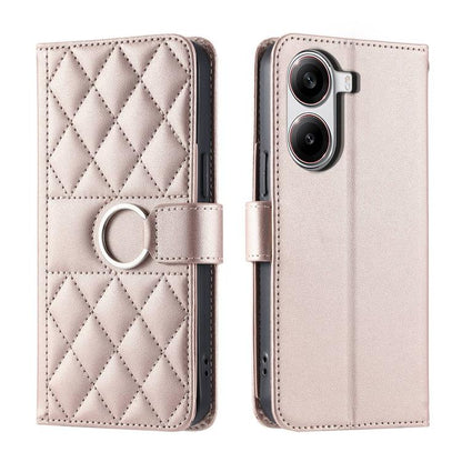 Ring Buckle Rhombic Leather Phone Case, For Redmi A7 Pro 4G / 5G / Poco C81, For Redmi 15a 5G / R70 5G, For Redmi Note 15 Pro+ Global 163.3mm, For Redmi Note 15 4G / 5G Global 164mm, For Redmi Note 15 Pro 4G Global 163.2mm                              ...