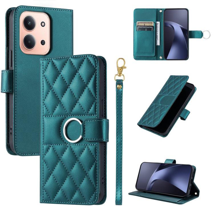 Ring Buckle Rhombic Leather Phone Case, For Redmi A7 Pro 4G / 5G / Poco C81, For Redmi 15a 5G / R70 5G, For Redmi Note 15 Pro+ Global 163.3mm, For Redmi Note 15 4G / 5G Global 164mm, For Redmi Note 15 Pro 4G Global 163.2mm                              ...