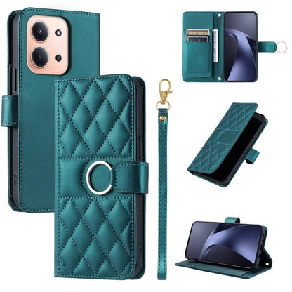 Ring Buckle Rhombic Leather Phone Case, For Redmi A7 Pro 4G / 5G / Poco C81, For Redmi 15a 5G / R70 5G, For Redmi Note 15 Pro+ Global 163.3mm, For Redmi Note 15 4G / 5G Global 164mm, For Redmi Note 15 Pro 4G Global 163.2mm                              ...