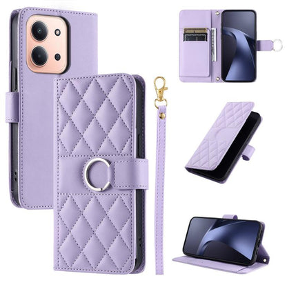 Ring Buckle Rhombic Leather Phone Case, For Redmi A7 Pro 4G / 5G / Poco C81, For Redmi 15a 5G / R70 5G, For Redmi Note 15 Pro+ Global 163.3mm, For Redmi Note 15 4G / 5G Global 164mm, For Redmi Note 15 Pro 4G Global 163.2mm                              ...