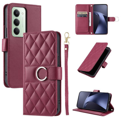 Ring Buckle Rhombic Leather Phone Case, For Redmi A7 Pro 4G / 5G / Poco C81, For Redmi 15a 5G / R70 5G, For Redmi Note 15 Pro+ Global 163.3mm, For Redmi Note 15 4G / 5G Global 164mm, For Redmi Note 15 Pro 4G Global 163.2mm                              ...