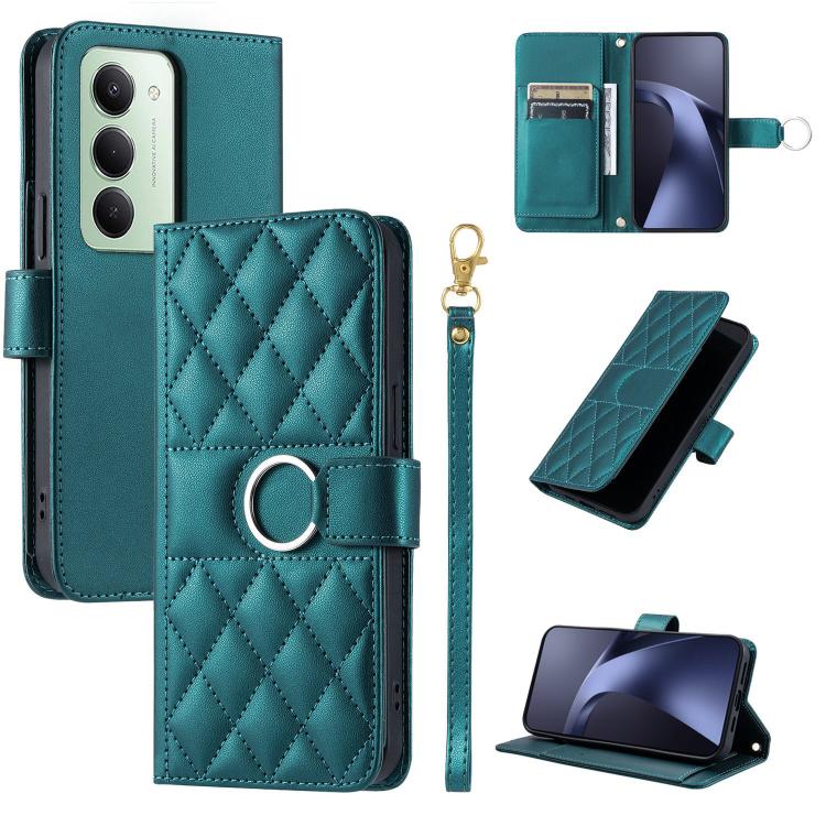Ring Buckle Rhombic Leather Phone Case, For Redmi A7 Pro 4G / 5G / Poco C81, For Redmi 15a 5G / R70 5G, For Redmi Note 15 Pro+ Global 163.3mm, For Redmi Note 15 4G / 5G Global 164mm, For Redmi Note 15 Pro 4G Global 163.2mm                              ...