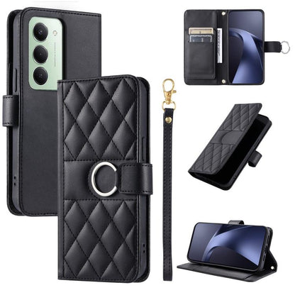 Ring Buckle Rhombic Leather Phone Case, For Redmi A7 Pro 4G / 5G / Poco C81, For Redmi 15a 5G / R70 5G, For Redmi Note 15 Pro+ Global 163.3mm, For Redmi Note 15 4G / 5G Global 164mm, For Redmi Note 15 Pro 4G Global 163.2mm                              ...