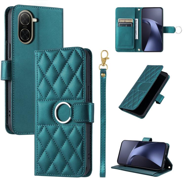 Ring Buckle Rhombic Leather Phone Case, For Redmi A7 Pro 4G / 5G / Poco C81, For Redmi 15a 5G / R70 5G, For Redmi Note 15 Pro+ Global 163.3mm, For Redmi Note 15 4G / 5G Global 164mm, For Redmi Note 15 Pro 4G Global 163.2mm                              ...