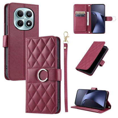Ring Buckle Rhombic Leather Phone Case, For Redmi A7 Pro 4G / 5G / Poco C81, For Redmi 15a 5G / R70 5G, For Redmi Note 15 Pro+ Global 163.3mm, For Redmi Note 15 4G / 5G Global 164mm, For Redmi Note 15 Pro 4G Global 163.2mm                              ...