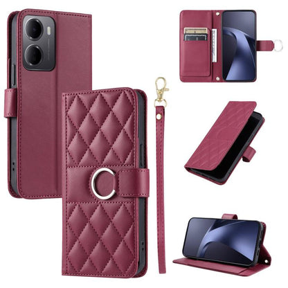 Ring Buckle Rhombic Leather Phone Case, For Redmi A7 Pro 4G / 5G / Poco C81, For Redmi 15a 5G / R70 5G, For Redmi Note 15 Pro+ Global 163.3mm, For Redmi Note 15 4G / 5G Global 164mm, For Redmi Note 15 Pro 4G Global 163.2mm                              ...
