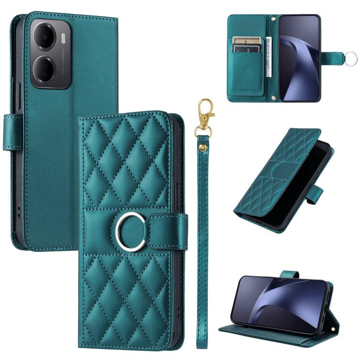 Ring Buckle Rhombic Leather Phone Case, For Redmi A7 Pro 4G / 5G / Poco C81, For Redmi 15a 5G / R70 5G, For Redmi Note 15 Pro+ Global 163.3mm, For Redmi Note 15 4G / 5G Global 164mm, For Redmi Note 15 Pro 4G Global 163.2mm                              ...