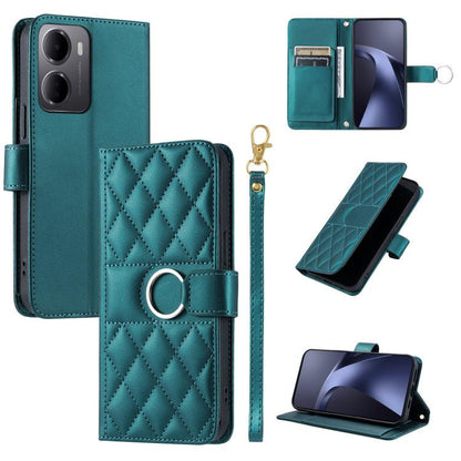 Ring Buckle Rhombic Leather Phone Case, For Redmi A7 Pro 4G / 5G / Poco C81, For Redmi 15a 5G / R70 5G, For Redmi Note 15 Pro+ Global 163.3mm, For Redmi Note 15 4G / 5G Global 164mm, For Redmi Note 15 Pro 4G Global 163.2mm                              ...