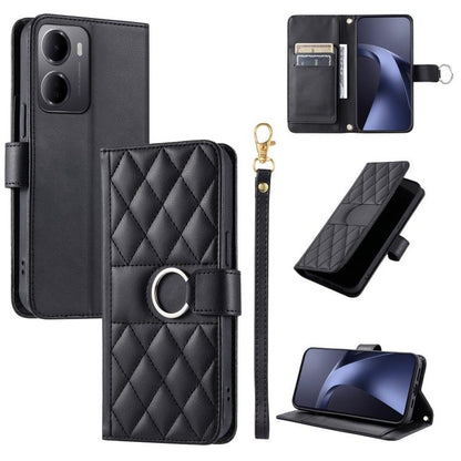 Ring Buckle Rhombic Leather Phone Case, For Redmi A7 Pro 4G / 5G / Poco C81, For Redmi 15a 5G / R70 5G, For Redmi Note 15 Pro+ Global 163.3mm, For Redmi Note 15 4G / 5G Global 164mm, For Redmi Note 15 Pro 4G Global 163.2mm                              ...