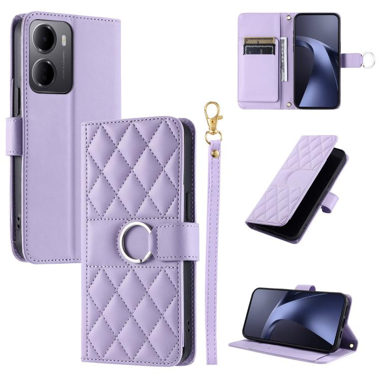 Ring Buckle Rhombic Leather Phone Case, For Redmi A7 Pro 4G / 5G / Poco C81, For Redmi 15a 5G / R70 5G, For Redmi Note 15 Pro+ Global 163.3mm, For Redmi Note 15 4G / 5G Global 164mm, For Redmi Note 15 Pro 4G Global 163.2mm                              ...