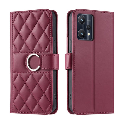 Ring Buckle Rhombic Leather Phone Case, For Realme 15T 5G, For Realme 15 / 15 Pro 5G, For Realme 14 5G, For Realme 14 Pro+, For Realme 14 Pro, For Realme 13+ 5G Global, For Realme 13 Pro+ 5G Global, For Realme 12+ 5G Global                             ...