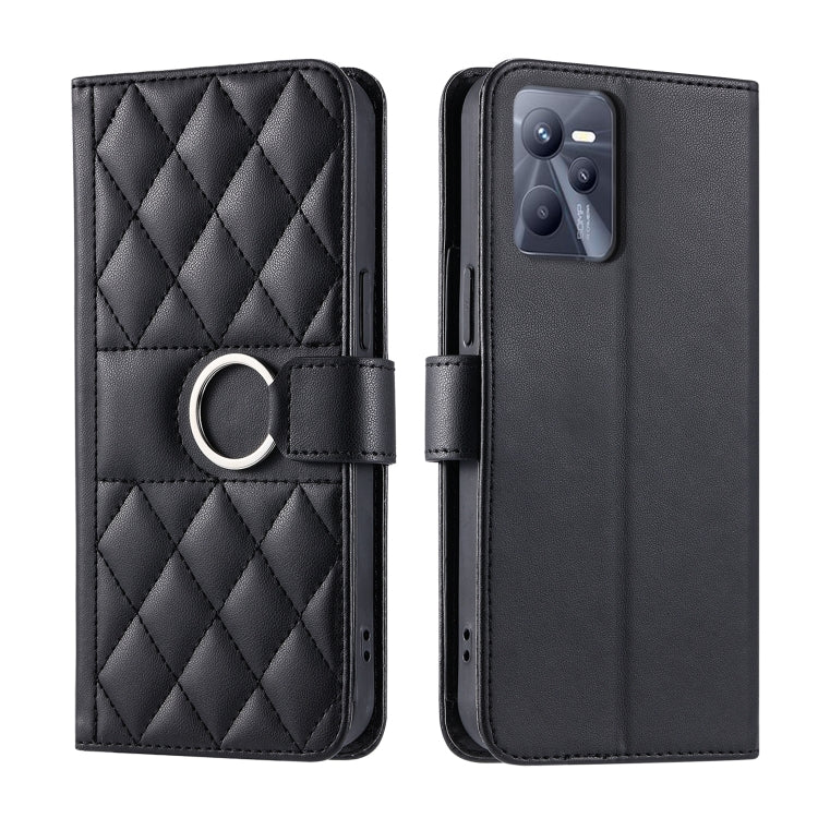 Ring Buckle Rhombic Leather Phone Case, For Realme 15T 5G, For Realme 15 / 15 Pro 5G, For Realme 14 5G, For Realme 14 Pro+, For Realme 14 Pro, For Realme 13+ 5G Global, For Realme 13 Pro+ 5G Global, For Realme 12+ 5G Global                             ...