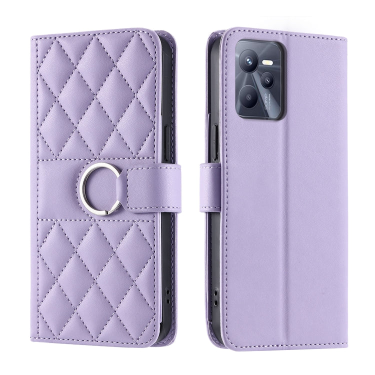 Ring Buckle Rhombic Leather Phone Case, For Realme 15T 5G, For Realme 15 / 15 Pro 5G, For Realme 14 5G, For Realme 14 Pro+, For Realme 14 Pro, For Realme 13+ 5G Global, For Realme 13 Pro+ 5G Global, For Realme 12+ 5G Global                             ...