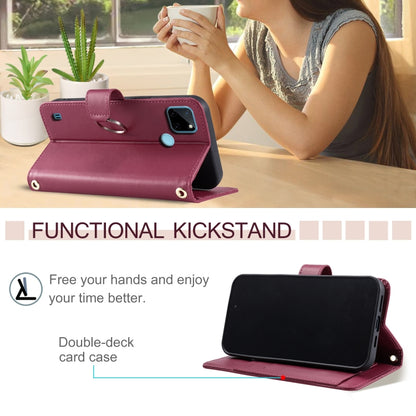 Ring Buckle Rhombic Leather Phone Case, For Realme C21Y / C25Y, For Realme 8 4G / 8 Pro 4G