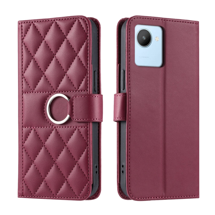 Ring Buckle Rhombic Leather Phone Case, For Realme 15T 5G, For Realme 15 / 15 Pro 5G, For Realme 14 5G, For Realme 14 Pro+, For Realme 14 Pro, For Realme 13+ 5G Global, For Realme 13 Pro+ 5G Global, For Realme 12+ 5G Global                             ...