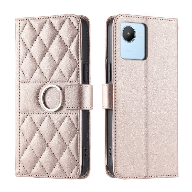 Ring Buckle Rhombic Leather Phone Case, For Realme 15T 5G, For Realme 15 / 15 Pro 5G, For Realme 14 5G, For Realme 14 Pro+, For Realme 14 Pro, For Realme 13+ 5G Global, For Realme 13 Pro+ 5G Global, For Realme 12+ 5G Global                             ...