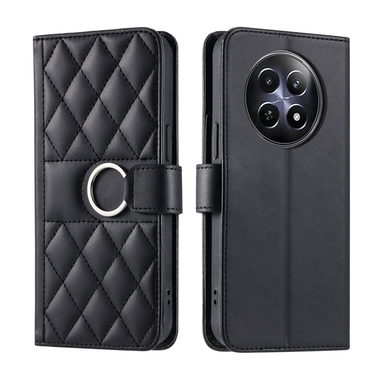 Ring Buckle Rhombic Leather Phone Case, For Realme 15T 5G, For Realme 15 / 15 Pro 5G, For Realme 14 5G, For Realme 14 Pro+, For Realme 14 Pro, For Realme 13+ 5G Global, For Realme 13 Pro+ 5G Global, For Realme 12+ 5G Global                             ...