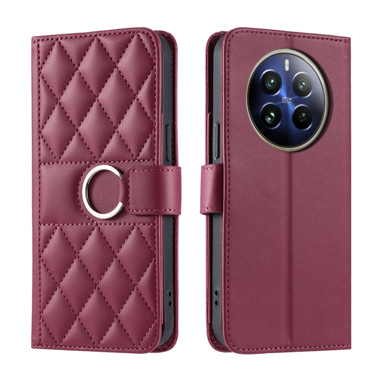 Ring Buckle Rhombic Leather Phone Case, For Realme 15T 5G, For Realme 15 / 15 Pro 5G, For Realme 14 5G, For Realme 14 Pro+, For Realme 14 Pro, For Realme 13+ 5G Global, For Realme 13 Pro+ 5G Global, For Realme 12+ 5G Global                             ...