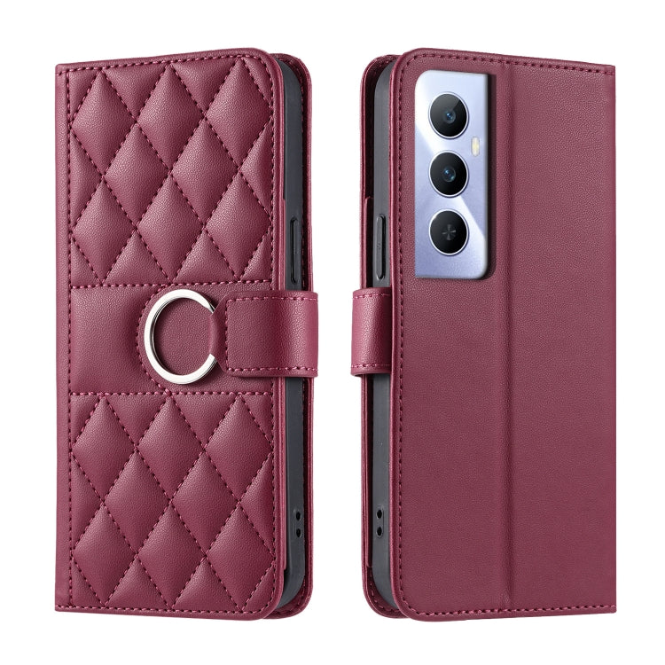 Ring Buckle Rhombic Leather Phone Case, For Realme 15T 5G, For Realme 15 / 15 Pro 5G, For Realme 14 5G, For Realme 14 Pro+, For Realme 14 Pro, For Realme 13+ 5G Global, For Realme 13 Pro+ 5G Global, For Realme 12+ 5G Global                             ...