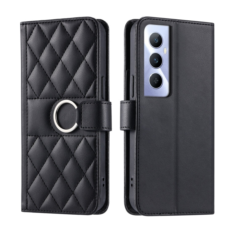 Ring Buckle Rhombic Leather Phone Case, For Realme 15T 5G, For Realme 15 / 15 Pro 5G, For Realme 14 5G, For Realme 14 Pro+, For Realme 14 Pro, For Realme 13+ 5G Global, For Realme 13 Pro+ 5G Global, For Realme 12+ 5G Global                             ...