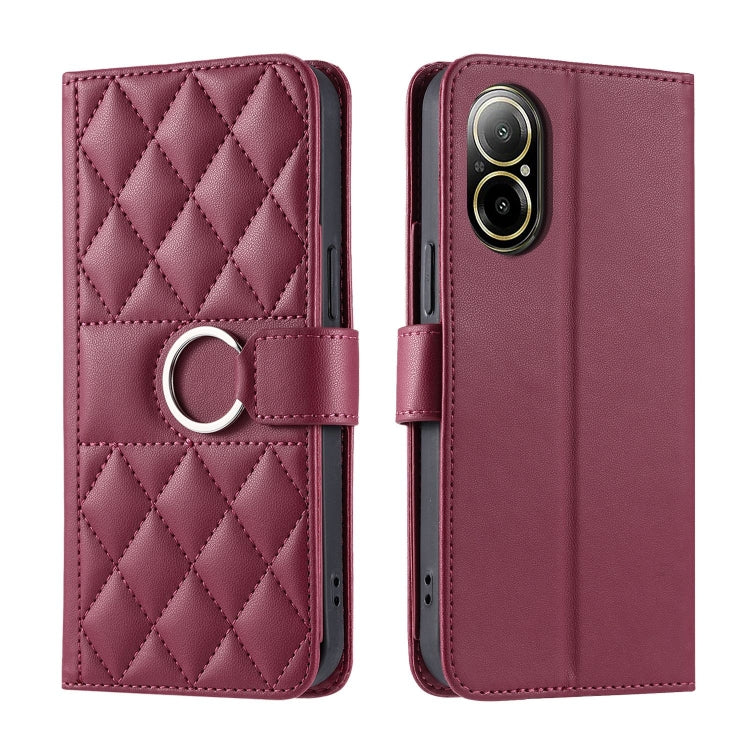 Ring Buckle Rhombic Leather Phone Case, For Realme 15T 5G, For Realme 15 / 15 Pro 5G, For Realme 14 5G, For Realme 14 Pro+, For Realme 14 Pro, For Realme 13+ 5G Global, For Realme 13 Pro+ 5G Global, For Realme 12+ 5G Global                             ...