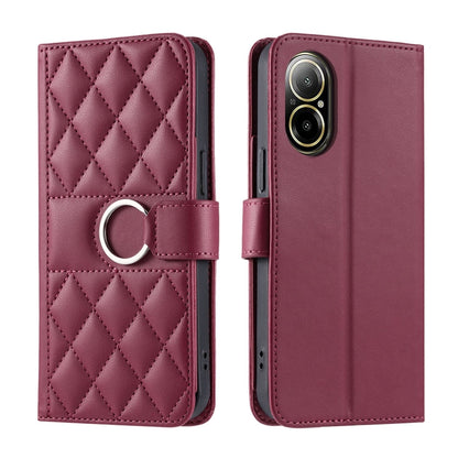 Ring Buckle Rhombic Leather Phone Case, For Realme 15T 5G, For Realme 15 / 15 Pro 5G, For Realme 14 5G, For Realme 14 Pro+, For Realme 14 Pro, For Realme 13+ 5G Global, For Realme 13 Pro+ 5G Global, For Realme 12+ 5G Global                             ...
