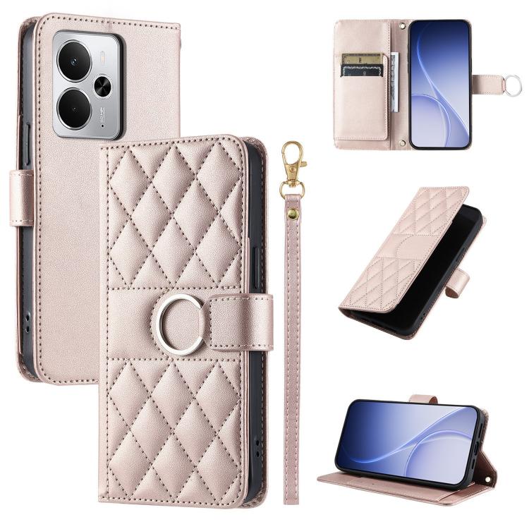 Ring Buckle Rhombic Leather Phone Case, For Realme 15T 5G, For Realme 15 / 15 Pro 5G, For Realme 14 5G, For Realme 14 Pro+, For Realme 14 Pro, For Realme 13+ 5G Global, For Realme 13 Pro+ 5G Global, For Realme 12+ 5G Global                             ...