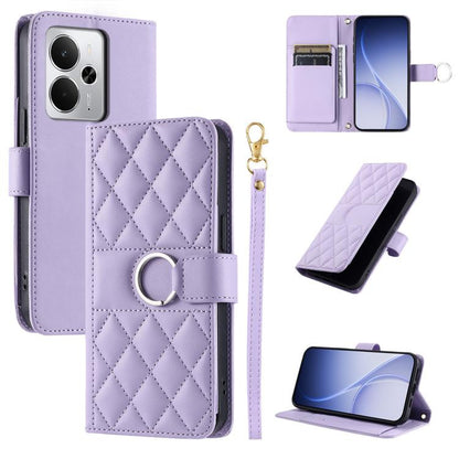 Ring Buckle Rhombic Leather Phone Case, For Realme 15T 5G, For Realme 15 / 15 Pro 5G, For Realme 14 5G, For Realme 14 Pro+, For Realme 14 Pro, For Realme 13+ 5G Global, For Realme 13 Pro+ 5G Global, For Realme 12+ 5G Global                             ...