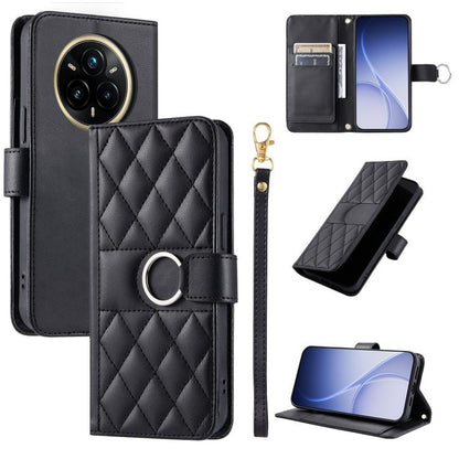 Ring Buckle Rhombic Leather Phone Case, For Realme 15T 5G, For Realme 15 / 15 Pro 5G, For Realme 14 5G, For Realme 14 Pro+, For Realme 14 Pro, For Realme 13+ 5G Global, For Realme 13 Pro+ 5G Global, For Realme 12+ 5G Global                             ...