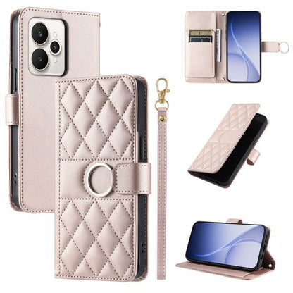 Ring Buckle Rhombic Leather Phone Case, For Realme 15T 5G, For Realme 15 / 15 Pro 5G, For Realme 14 5G, For Realme 14 Pro+, For Realme 14 Pro, For Realme 13+ 5G Global, For Realme 13 Pro+ 5G Global, For Realme 12+ 5G Global                             ...