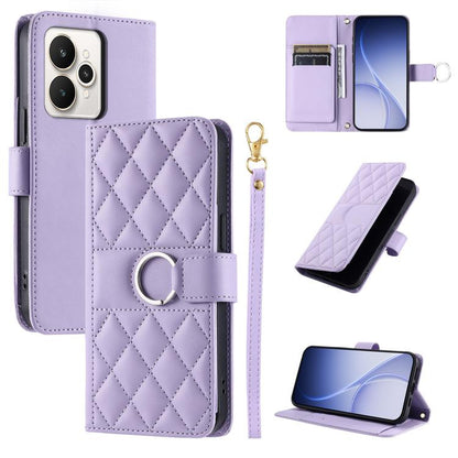 Ring Buckle Rhombic Leather Phone Case, For Realme 15T 5G, For Realme 15 / 15 Pro 5G, For Realme 14 5G, For Realme 14 Pro+, For Realme 14 Pro, For Realme 13+ 5G Global, For Realme 13 Pro+ 5G Global, For Realme 12+ 5G Global                             ...