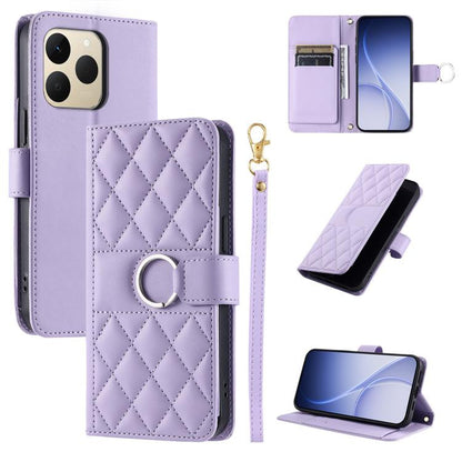 Ring Buckle Rhombic Leather Phone Case, For Realme 15T 5G, For Realme 15 / 15 Pro 5G, For Realme 14 5G, For Realme 14 Pro+, For Realme 14 Pro, For Realme 13+ 5G Global, For Realme 13 Pro+ 5G Global, For Realme 12+ 5G Global                             ...
