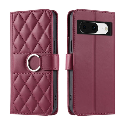 Ring Buckle Rhombic Leather Phone Case, For Google Pixel 11 Pro XL, For Google Pixel 11 / 11 Pro, For Google Pixel 10a, For Google Pixel 10 Pro XL, For Google Pixel 10 / 10 Pro, For Google Pixel 9a, For Google Pixel 9 Pro XL, For Google Pixel 9 / 9 Pro...