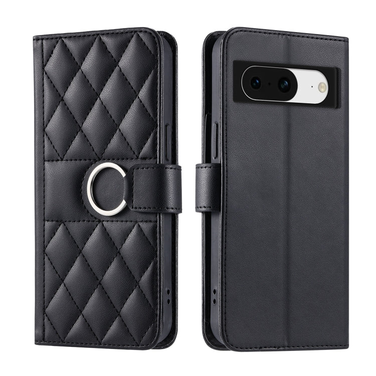 Ring Buckle Rhombic Leather Phone Case, For Google Pixel 11 Pro XL, For Google Pixel 11 / 11 Pro, For Google Pixel 10a, For Google Pixel 10 Pro XL, For Google Pixel 10 / 10 Pro, For Google Pixel 9a, For Google Pixel 9 Pro XL, For Google Pixel 9 / 9 Pro...