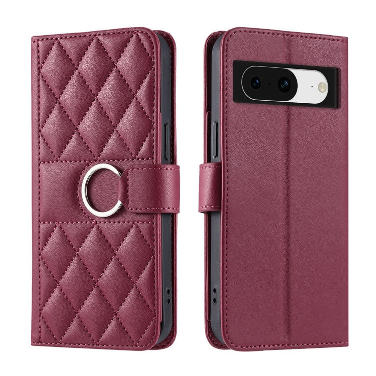 Ring Buckle Rhombic Leather Phone Case, For Google Pixel 11 Pro XL, For Google Pixel 11 / 11 Pro, For Google Pixel 10a, For Google Pixel 10 Pro XL, For Google Pixel 10 / 10 Pro, For Google Pixel 9a, For Google Pixel 9 Pro XL, For Google Pixel 9 / 9 Pro...