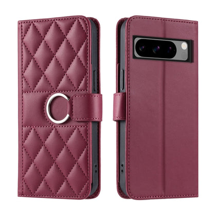 Ring Buckle Rhombic Leather Phone Case, For Google Pixel 11 Pro XL, For Google Pixel 11 / 11 Pro, For Google Pixel 10a, For Google Pixel 10 Pro XL, For Google Pixel 10 / 10 Pro, For Google Pixel 9a, For Google Pixel 9 Pro XL, For Google Pixel 9 / 9 Pro...