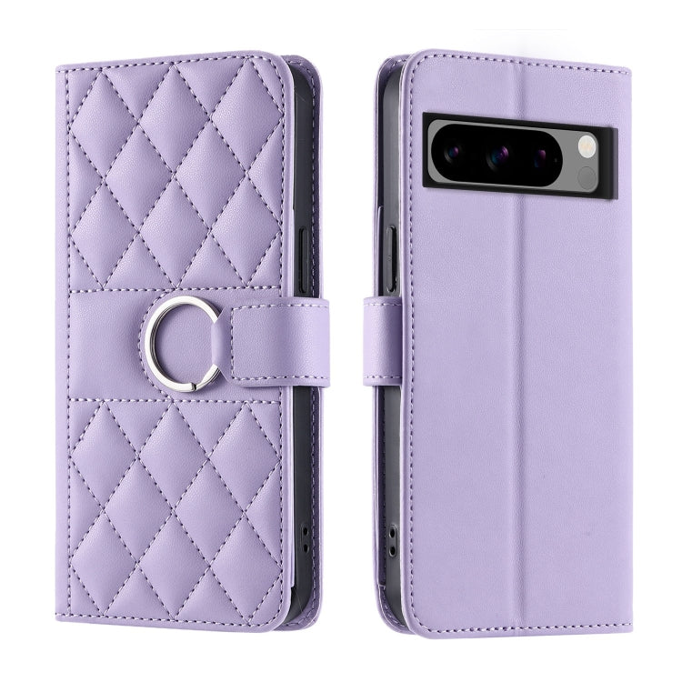 Ring Buckle Rhombic Leather Phone Case, For Google Pixel 11 Pro XL, For Google Pixel 11 / 11 Pro, For Google Pixel 10a, For Google Pixel 10 Pro XL, For Google Pixel 10 / 10 Pro, For Google Pixel 9a, For Google Pixel 9 Pro XL, For Google Pixel 9 / 9 Pro...