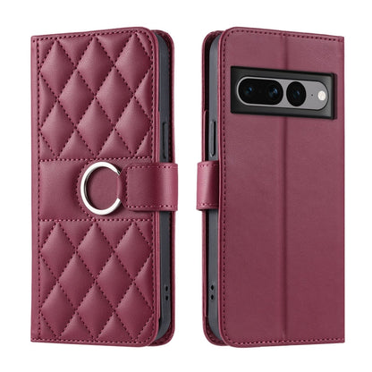Ring Buckle Rhombic Leather Phone Case, For Google Pixel 11 Pro XL, For Google Pixel 11 / 11 Pro, For Google Pixel 10a, For Google Pixel 10 Pro XL, For Google Pixel 10 / 10 Pro, For Google Pixel 9a, For Google Pixel 9 Pro XL, For Google Pixel 9 / 9 Pro...