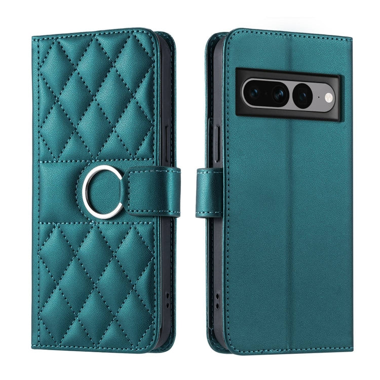 Ring Buckle Rhombic Leather Phone Case, For Google Pixel 11 Pro XL, For Google Pixel 11 / 11 Pro, For Google Pixel 10a, For Google Pixel 10 Pro XL, For Google Pixel 10 / 10 Pro, For Google Pixel 9a, For Google Pixel 9 Pro XL, For Google Pixel 9 / 9 Pro...