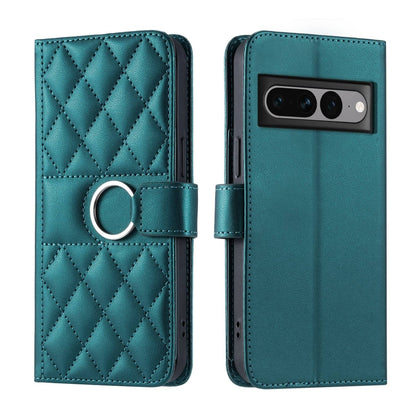 Ring Buckle Rhombic Leather Phone Case, For Google Pixel 11 Pro XL, For Google Pixel 11 / 11 Pro, For Google Pixel 10a, For Google Pixel 10 Pro XL, For Google Pixel 10 / 10 Pro, For Google Pixel 9a, For Google Pixel 9 Pro XL, For Google Pixel 9 / 9 Pro...