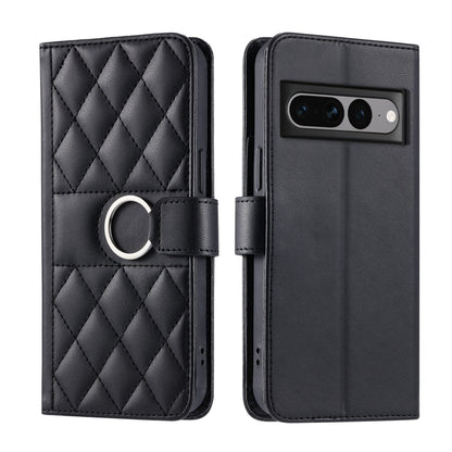 Ring Buckle Rhombic Leather Phone Case, For Google Pixel 11 Pro XL, For Google Pixel 11 / 11 Pro, For Google Pixel 10a, For Google Pixel 10 Pro XL, For Google Pixel 10 / 10 Pro, For Google Pixel 9a, For Google Pixel 9 Pro XL, For Google Pixel 9 / 9 Pro...