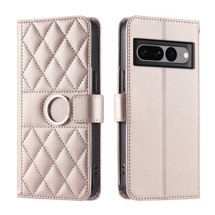 Ring Buckle Rhombic Leather Phone Case, For Google Pixel 11 Pro XL, For Google Pixel 11 / 11 Pro, For Google Pixel 10a, For Google Pixel 10 Pro XL, For Google Pixel 10 / 10 Pro, For Google Pixel 9a, For Google Pixel 9 Pro XL, For Google Pixel 9 / 9 Pro...