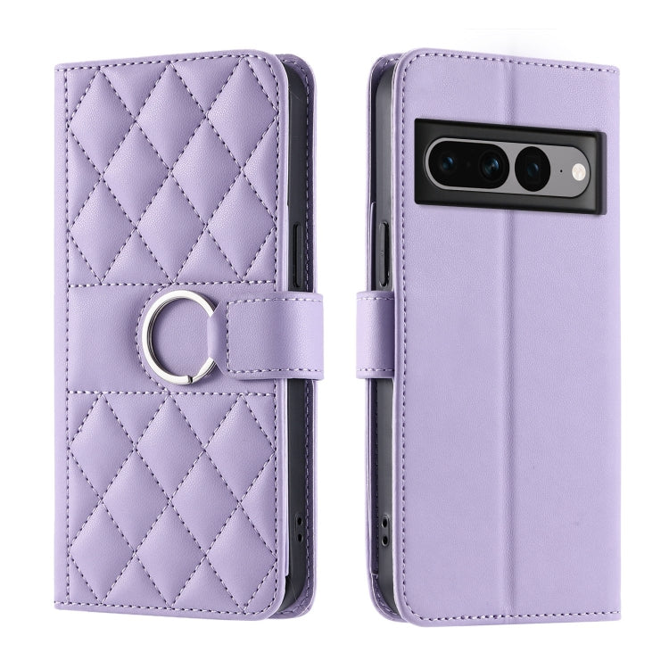 Ring Buckle Rhombic Leather Phone Case, For Google Pixel 11 Pro XL, For Google Pixel 11 / 11 Pro, For Google Pixel 10a, For Google Pixel 10 Pro XL, For Google Pixel 10 / 10 Pro, For Google Pixel 9a, For Google Pixel 9 Pro XL, For Google Pixel 9 / 9 Pro...