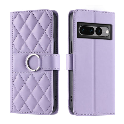 Ring Buckle Rhombic Leather Phone Case, For Google Pixel 11 Pro XL, For Google Pixel 11 / 11 Pro, For Google Pixel 10a, For Google Pixel 10 Pro XL, For Google Pixel 10 / 10 Pro, For Google Pixel 9a, For Google Pixel 9 Pro XL, For Google Pixel 9 / 9 Pro...